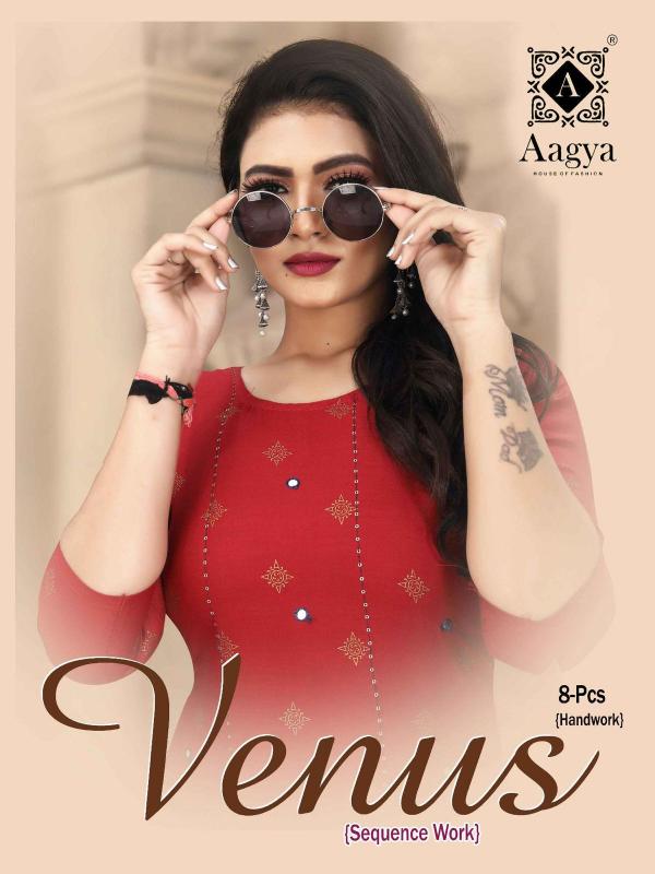 Aagya Venus Ethnic Wear Rayon Designer Kurti Collection